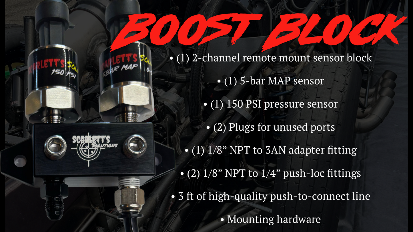 Boost block map sensor and fuel pressure