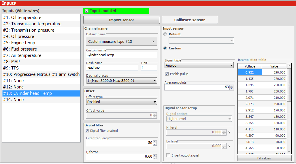 Surface temperature sensor fueltech scale