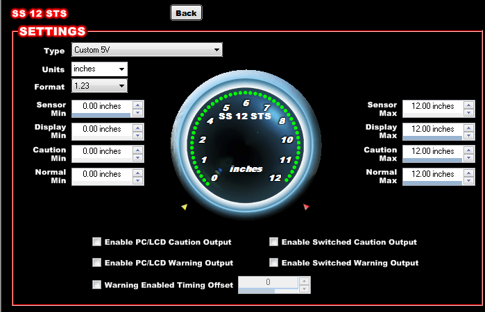 shock travel sensor scaling