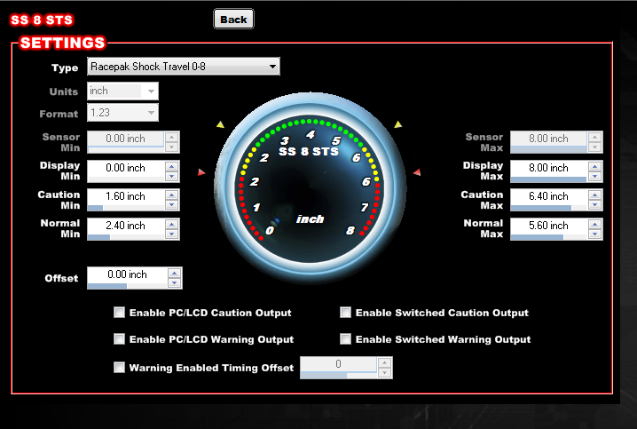 8 Inch Shock Travel Sensor Plug n Play Scaling