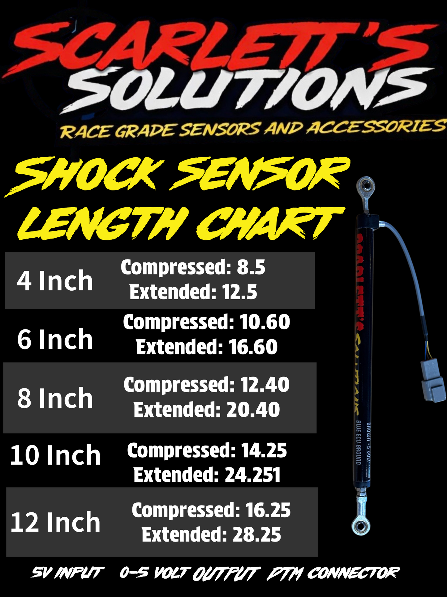 10 Inch Shock Travel Sensor