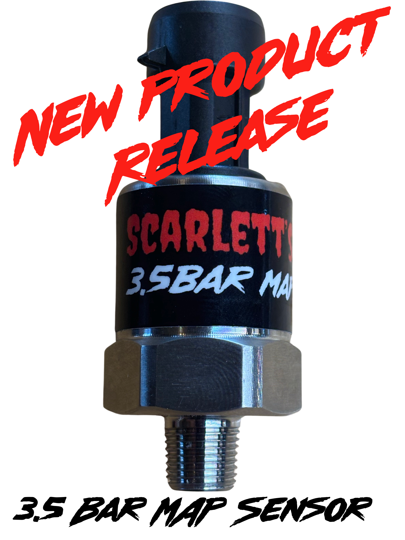 3.5 Bar MAP Sensor by Scarlett, ideal for high boost applications, featuring a new product release design.