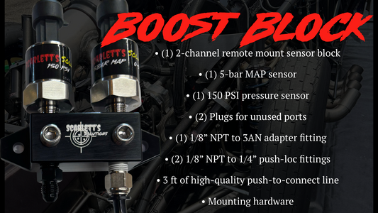 Boost block map sensor and fuel pressure