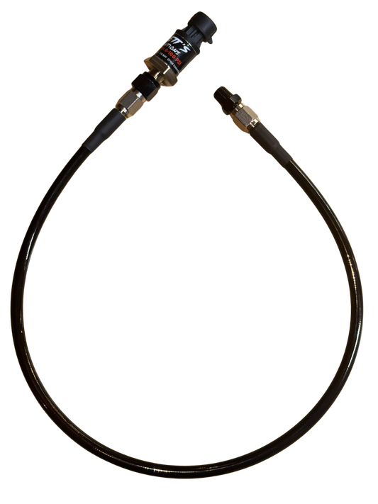 Sensor leash line kit with fittings featuring a 24 inch AN line and high-quality adapters for remote mounting.