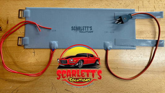 Nitrous Bottle Heater showing dual voltage connections with 120v plug and wires from Scarlett's Solutions.