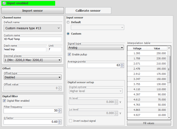 dtm sensor fueltech